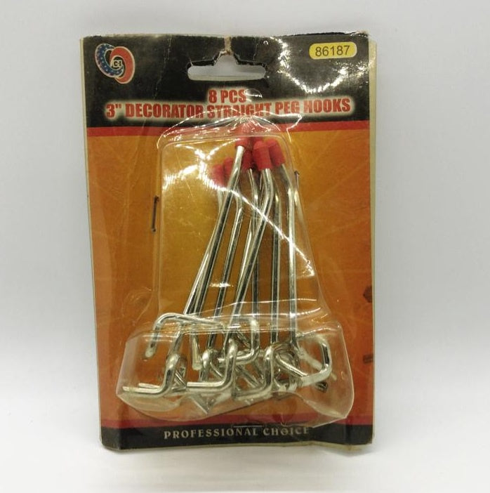 Peg Hook 3" Set 8PCS #86187 Decorator