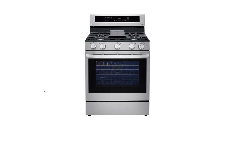 LG Stove 5 Burner 30" LRGL5825F with Air Fryer Smart WIFI True Convection Easy Clean with PLATE-GRIDDLE