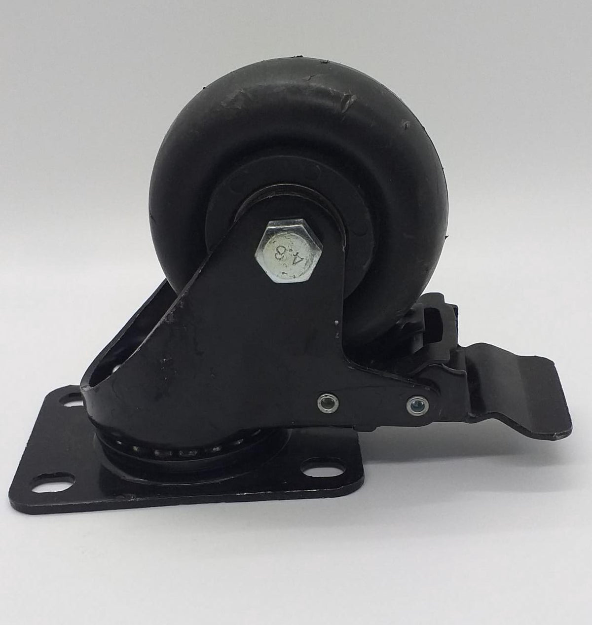 Wheel Coaster 3" SWIVEL/BRAKES Black H/D