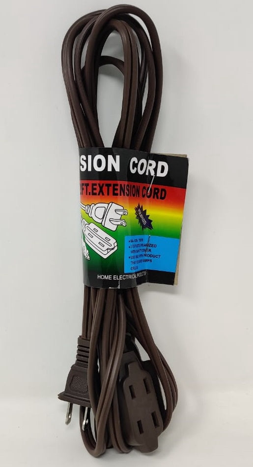 Extension Cord Indoor 12' EXT-12 Brown 3OUTLET