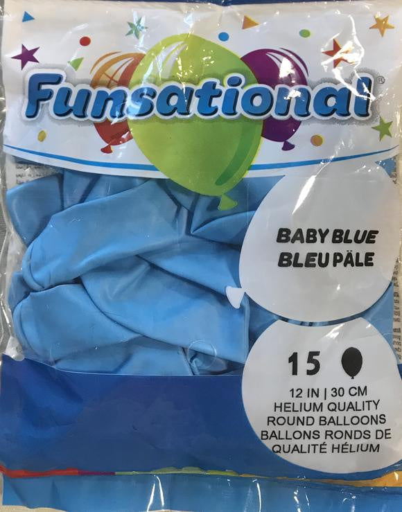Party Balloons Funsational 12" 30CM 15PCS Pack Helium Quality Round