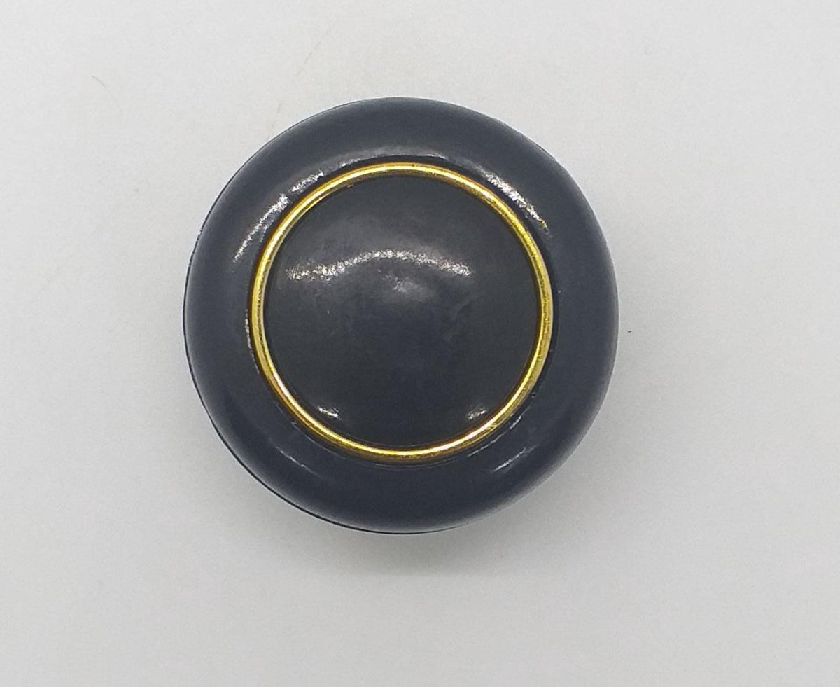 Draw Knob 107 Black W/GOLD Ring