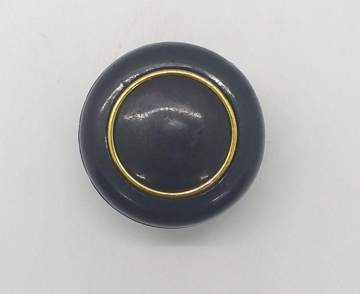 Draw Knob 107 Black W/GOLD Ring