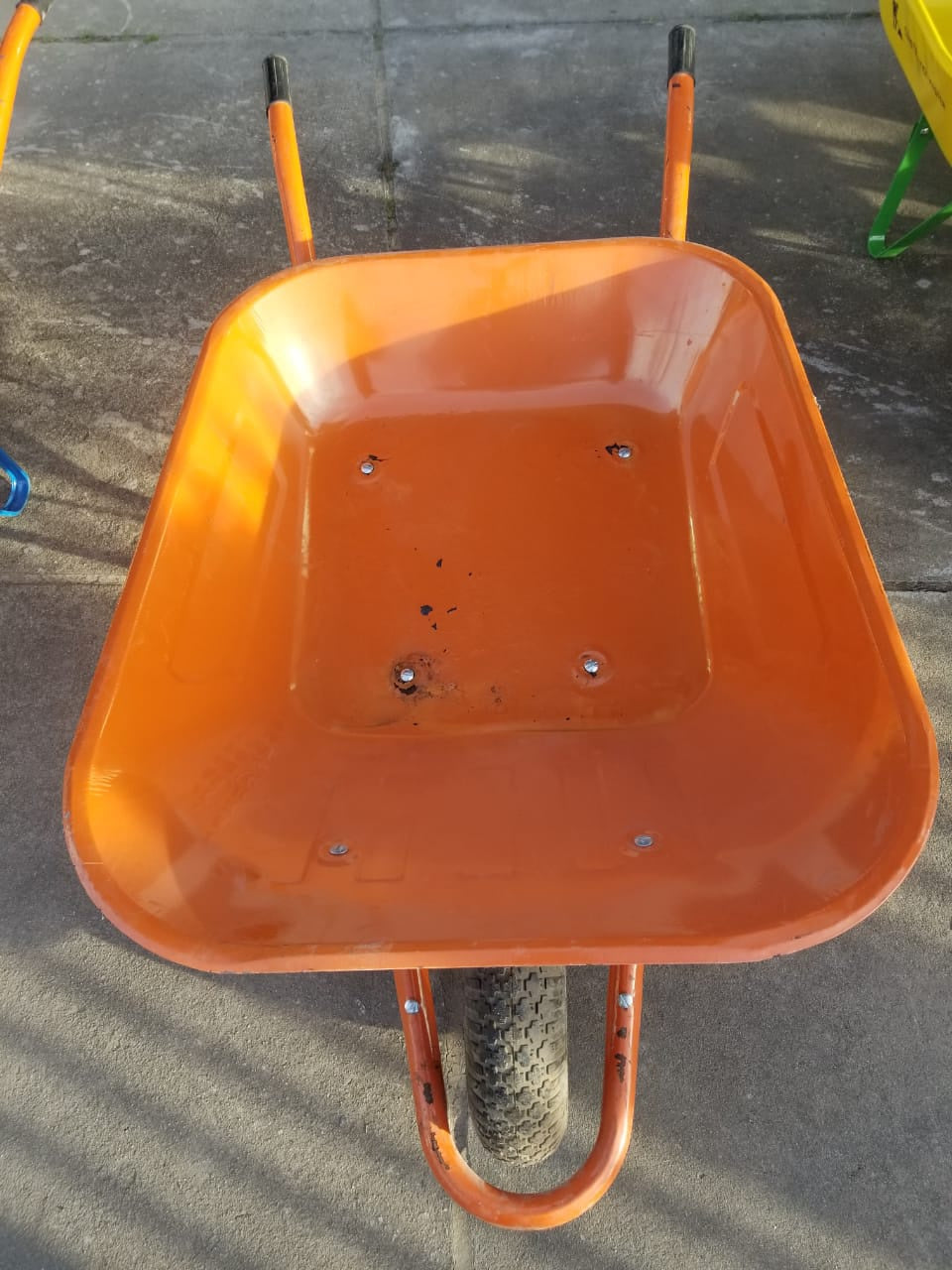 Wheel Barrow Orange Shallow Tray W/AIR Wheel