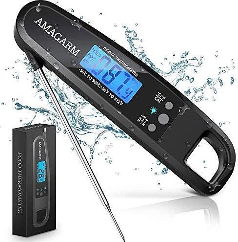 AMAGARM Food Thermometer Black