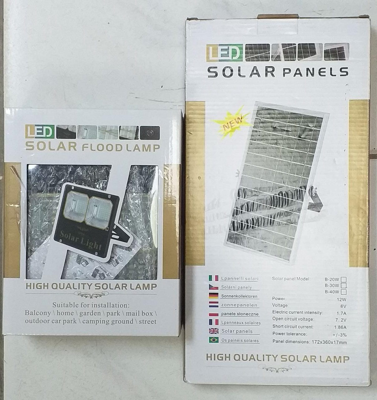 Light LED Solar 30W Flood Lamp Double IP66
