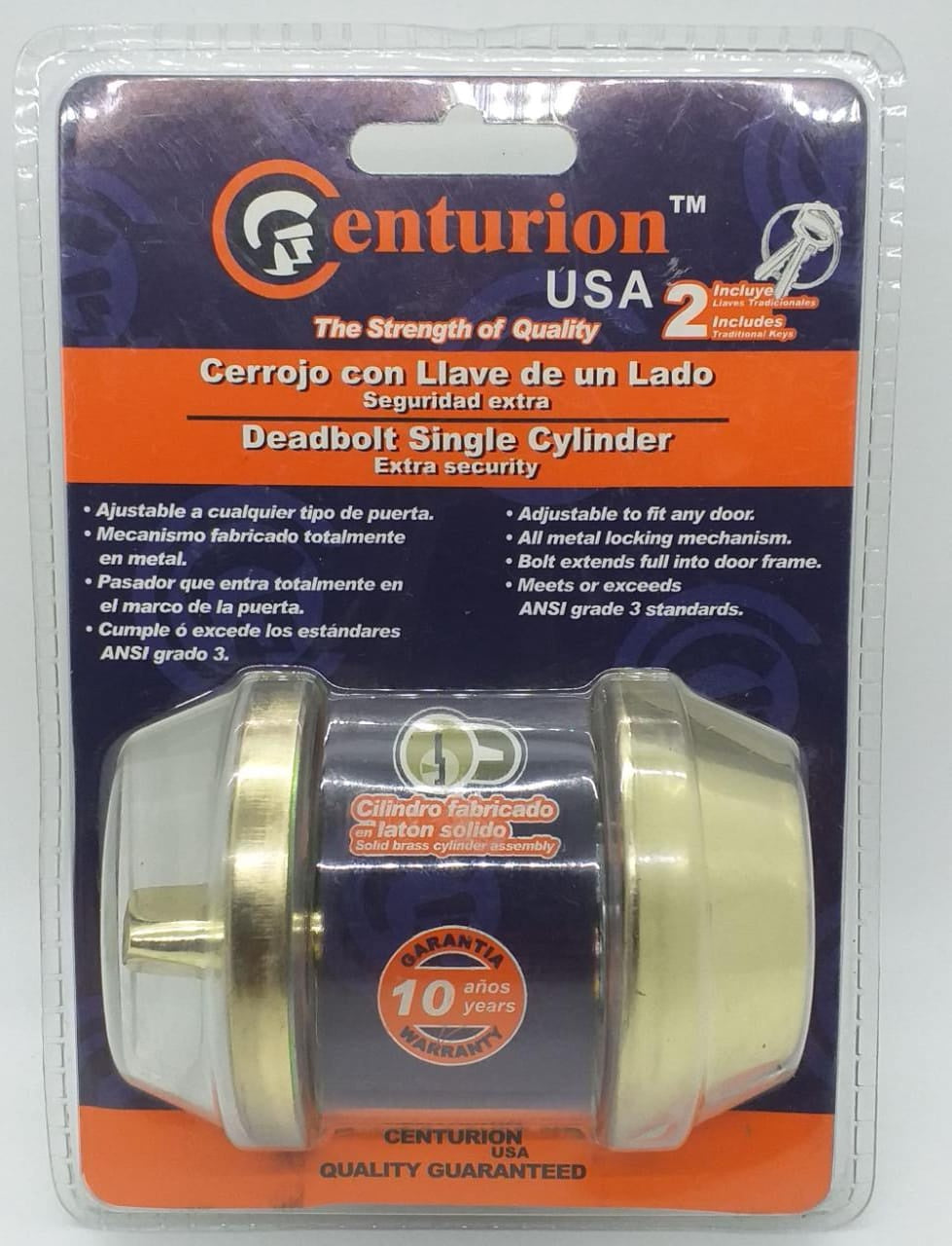 CENTURION Lock Deadbolt Single D101PB Gold