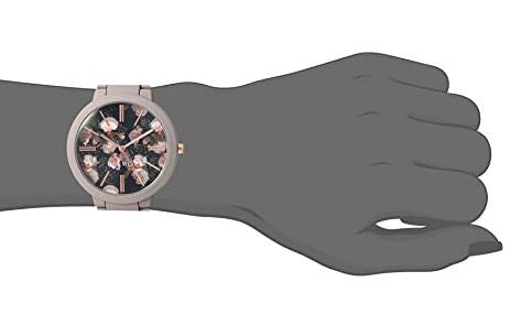 NINE WEST Watch Women's NW/2096BKGY Matte Mauve Rubberized Bracelet
