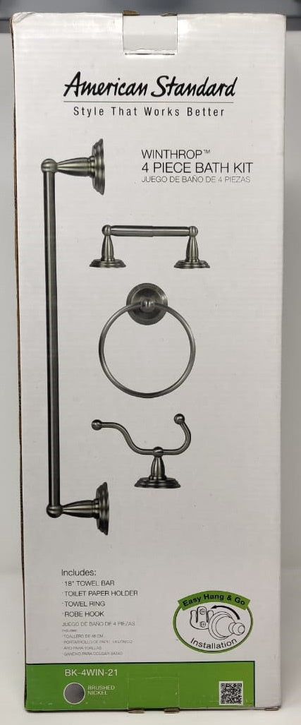 Bathroom Set 4PCS American Standard BK-4WIN-21 Brushed Nickel