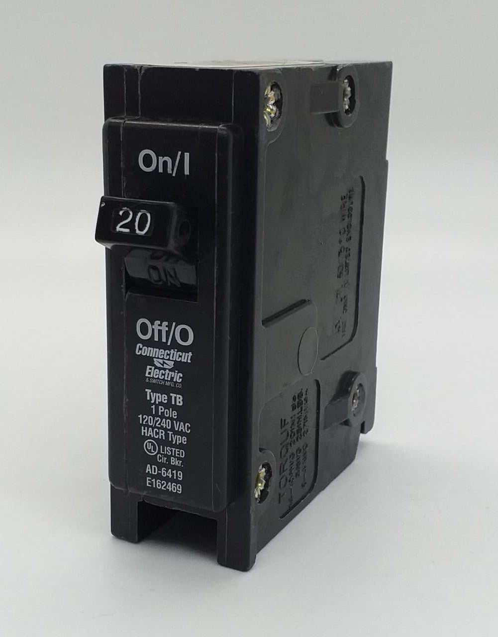 CONNECTICUT Breaker 20AMPS S/POLE