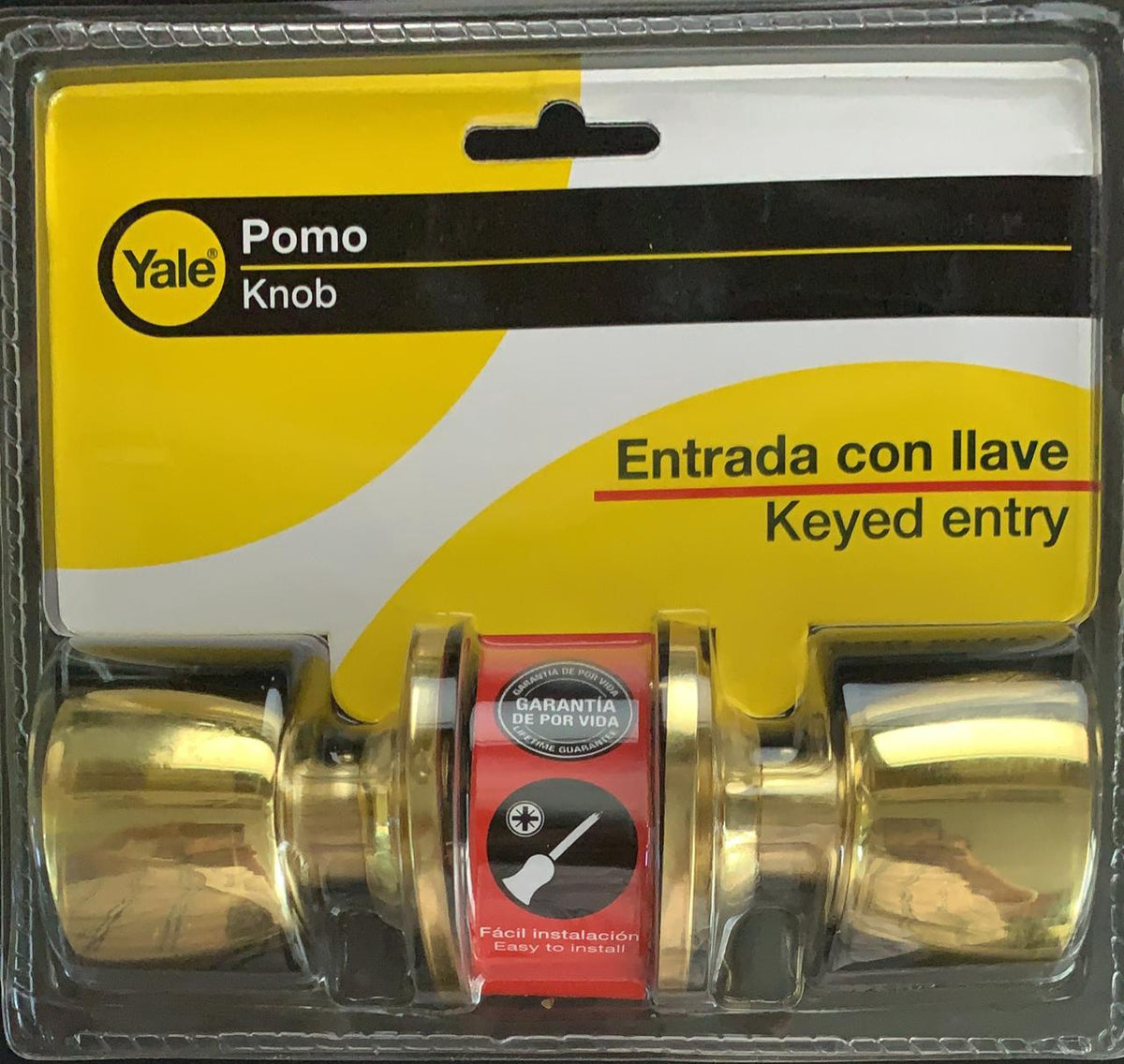 YALE Lock Entry Knob York Gold