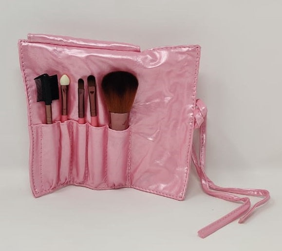 GENERIC Makeup Brush Set SM91 IN Leather Case 5PCS