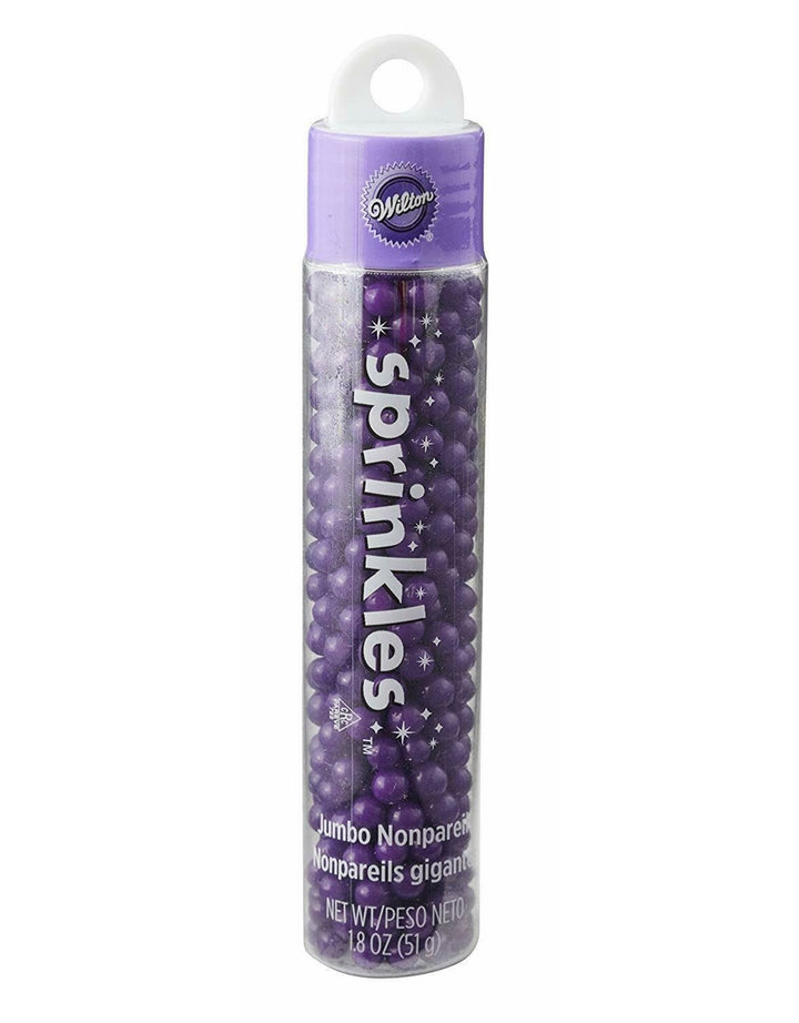 WILTON Baking Sprinkles Nonpareils Jumbo Purple 1.8OZ 51G 710-9974