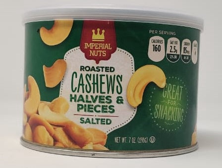 IMPERIAL Nuts Roasted Cashews Halves & Pieces Salted 7OZ 198G