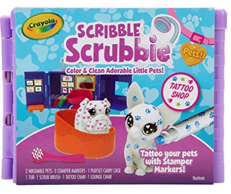 CRAYOLA Toy Scribble Scrubbie Pets Tattoo Shop Playset