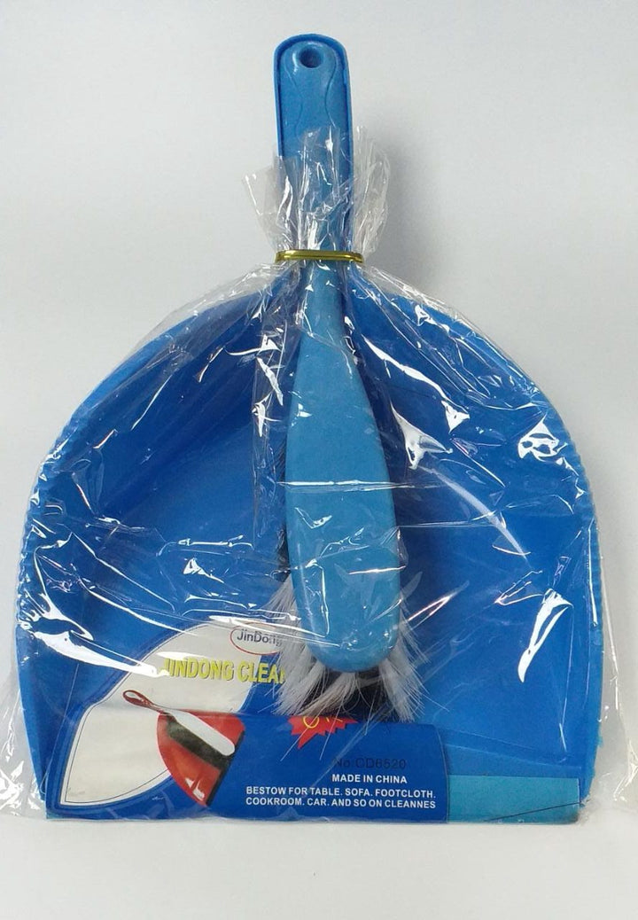 Dust Pan & Brush Jindong W/RUBBER Tip Coloure