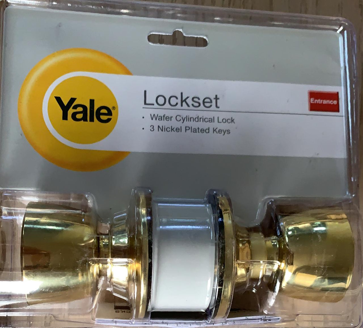 YALE Lock Entry Knob Gold #VMY5117 US3 Keyed