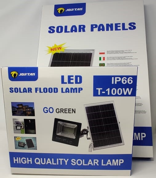 JORTAN Lamp LED Solar Flood T-100W 6500K IP66