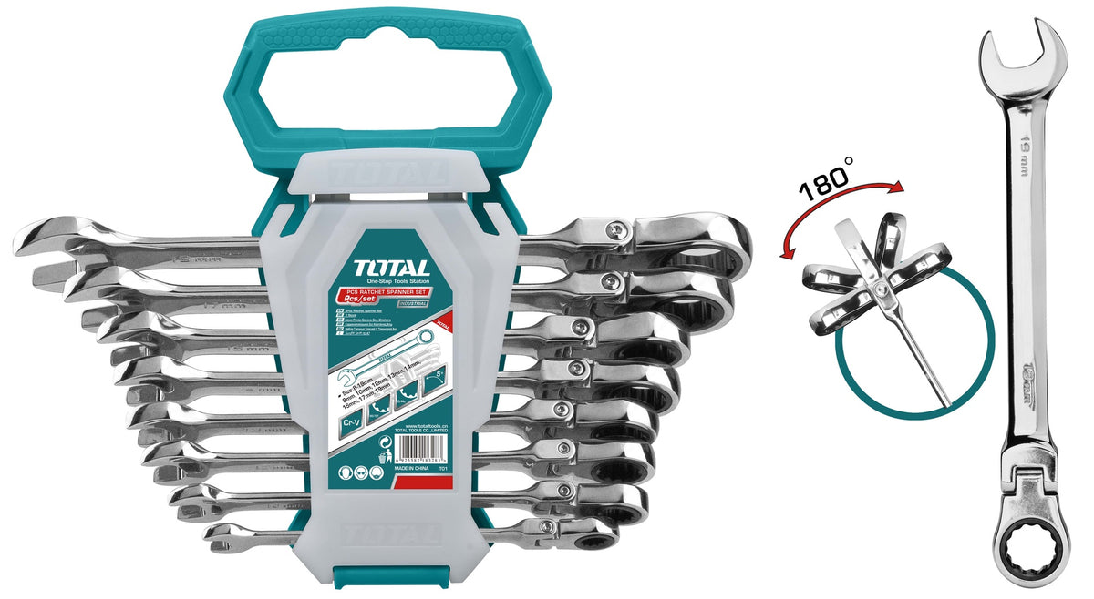 TOTAL Rachet Spanner Set 8PCS Flexible THT102RK586