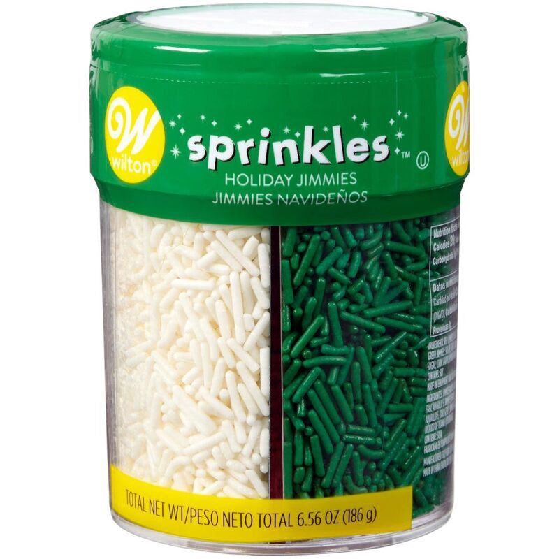 WILTON Baking Sprinkles Jimmies Holiday 3 Cell 6.56OZ 186G 710-7658