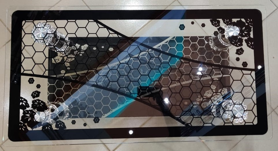 Glass Table Black & Silver CJ819