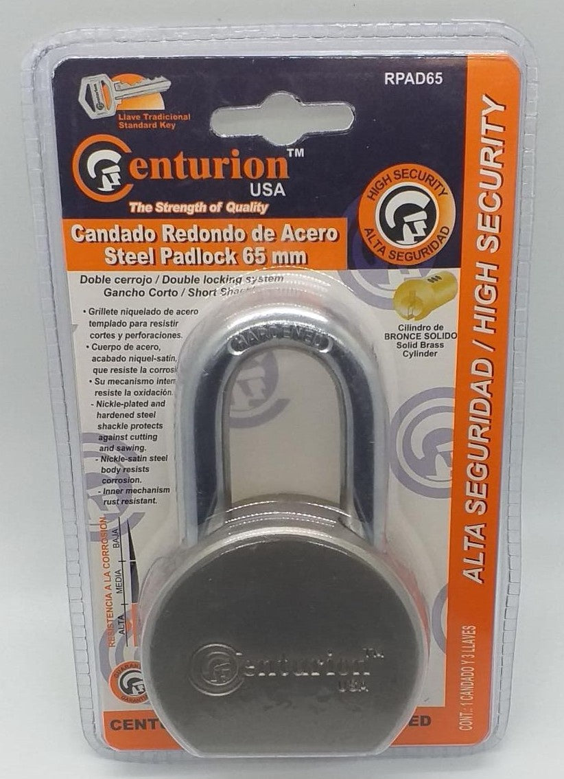 CENTURION Padlock 65MM Steel Short RPAD65