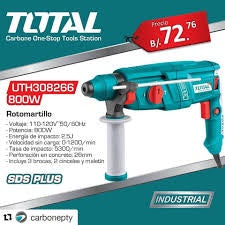 TOTAL Drill Gun UTH308266 1050W Hammer Rotary