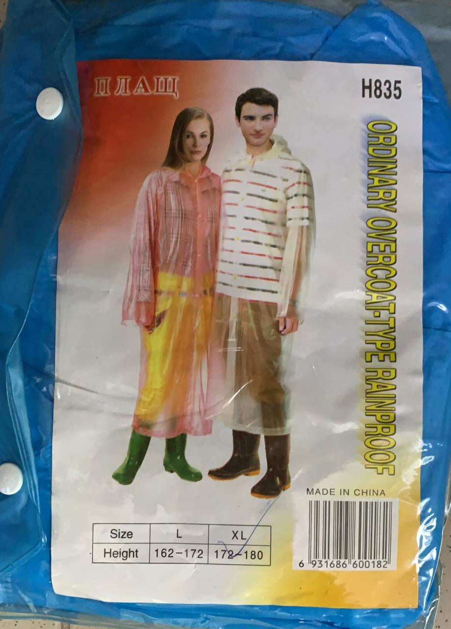 Raincoat Plastic Rainproof Overcoat H835