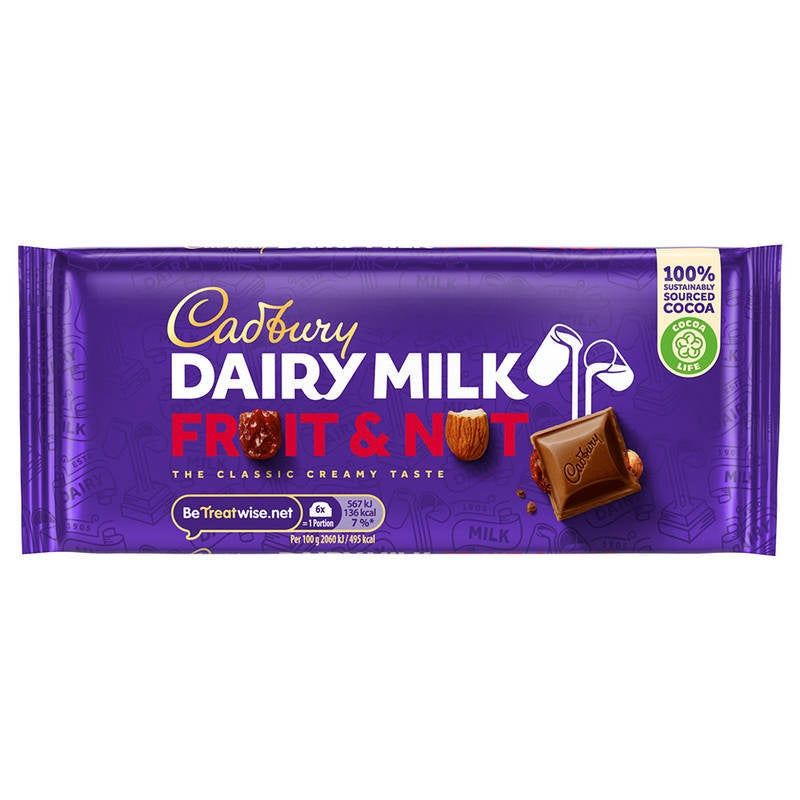 CADBURY Dairy Milk Fruit & Nut Chocolate 200G