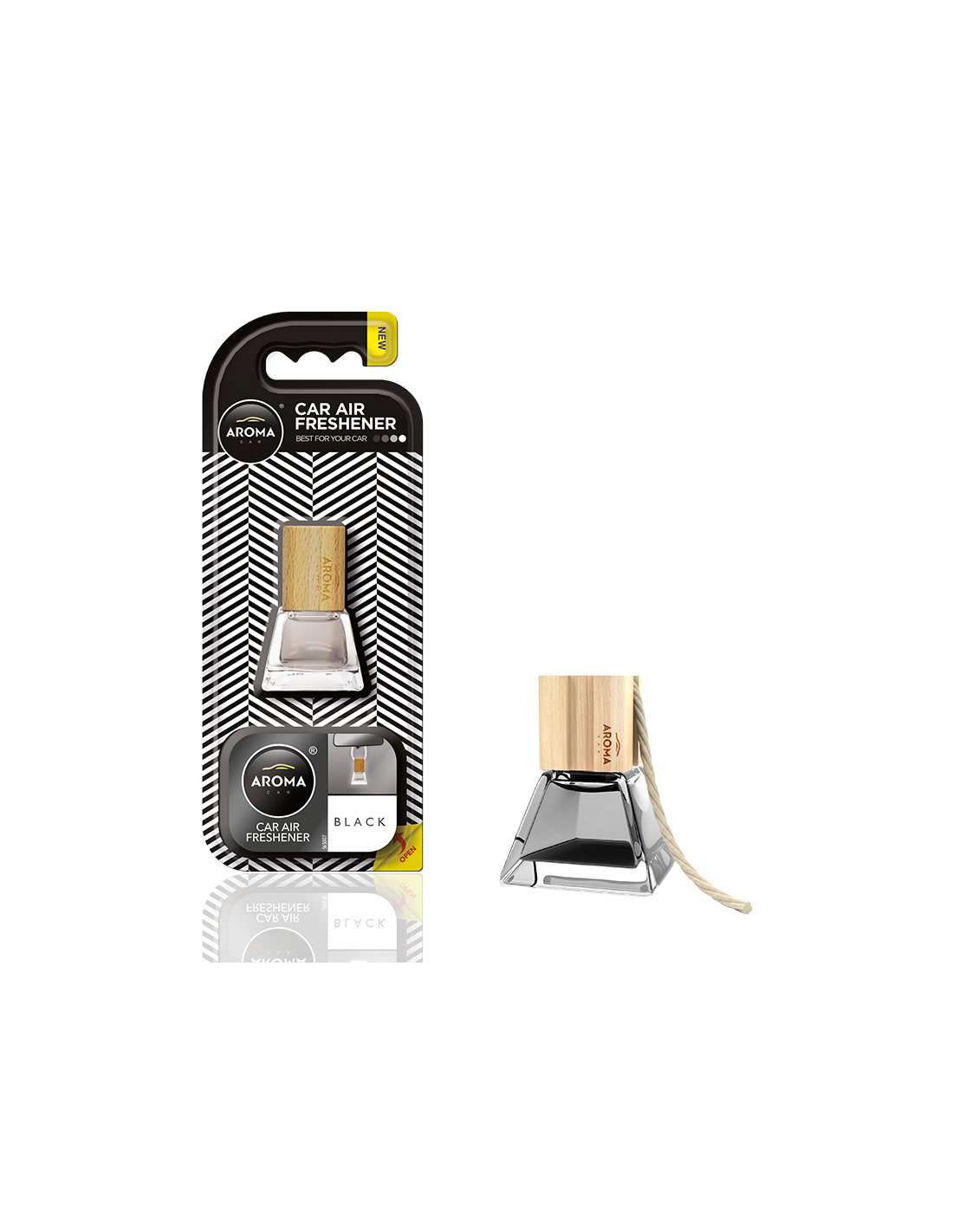 AROMA Car Air Freshener Crystal Wood Black 7ML