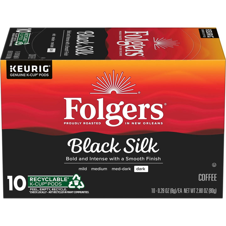 FOLGERS Coffee K-CUP Pods Keurig Black Silk 10COUNT