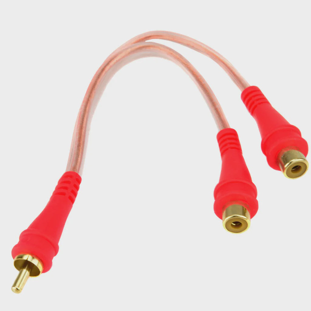 AUDIO PIPE Lead 1 Rca Male to 2 Rca Female 6" BMS-G-YM-2F Y Type Splitter