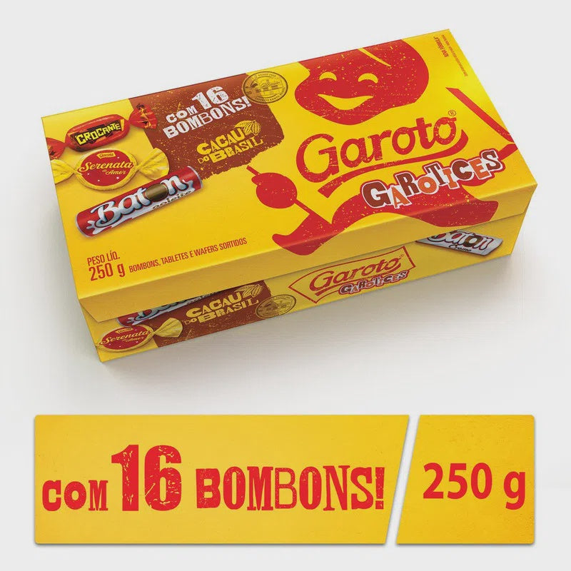 GAROTO 16 Assorted Wafers Candy 250G
