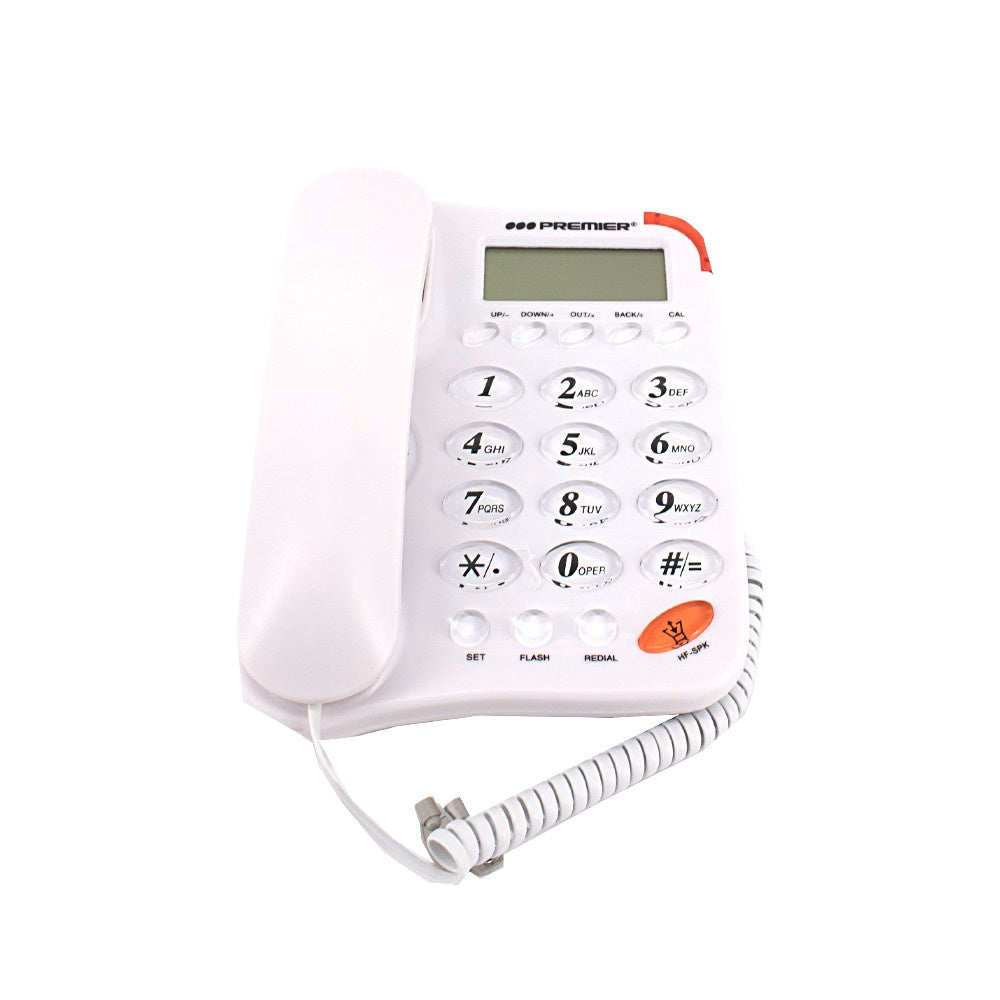 PREMIER Telephone TEL-6188DS with Callers Id White / Black