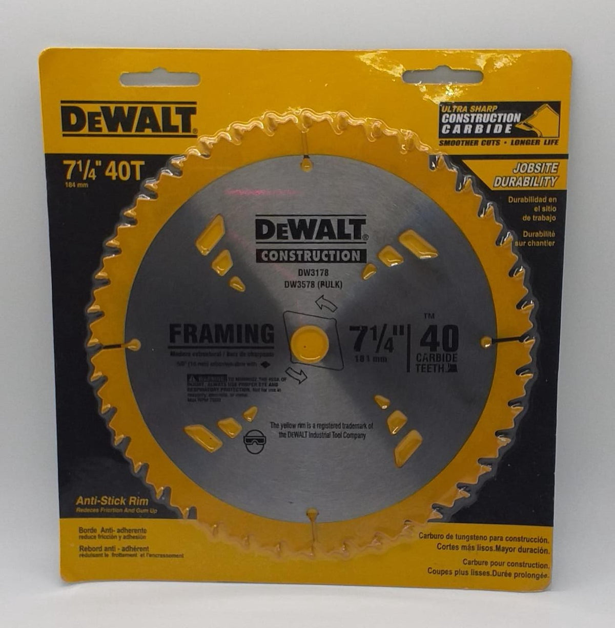 DEWALT Blade Circle 7 1/4" 40T DW3178/DW3578 Carbide