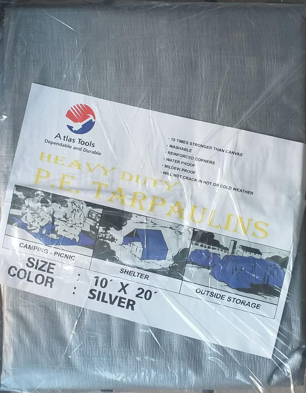 ATLAS Tarpaulin Silver 10'X 20'