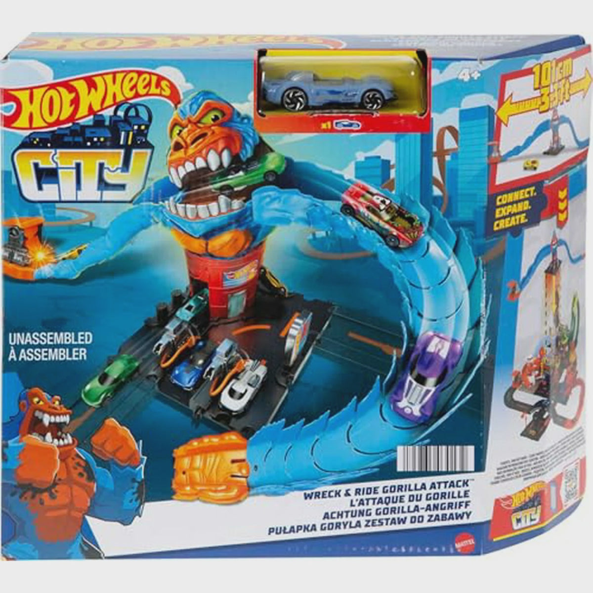 HOT WHEELS Toy City Car Track Set Gorilla Grapple