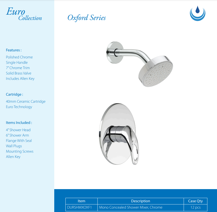 DURAFLOW Shower Mixer Oxford DURSHMXOXF1