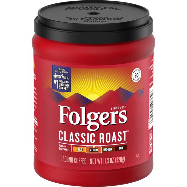 FOLGERS Coffee Classic Roast Medium Ground 11.3OZ 320G