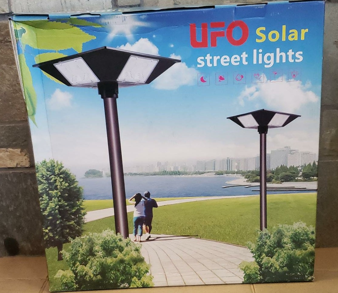 Solar Light 300W Ufo LED Without Pole Street 4-WAY BUILT-IN Panel