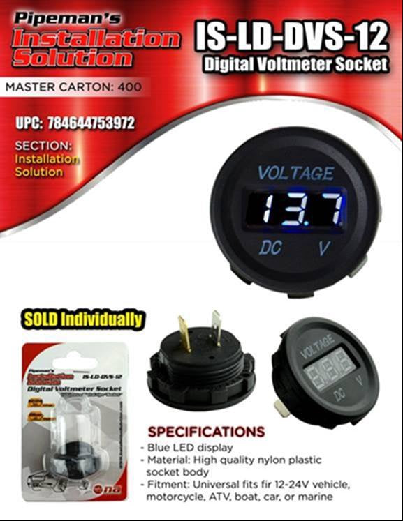 NIPPON AMERICA Volt Meter IS-LD-DVS-12 Digital Display LED