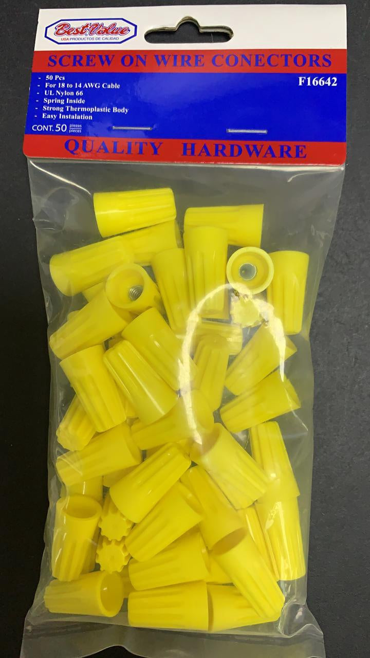 BEST VALUE Wire Connector Screw on Yellow P4 F16642 50PCS Per Pack