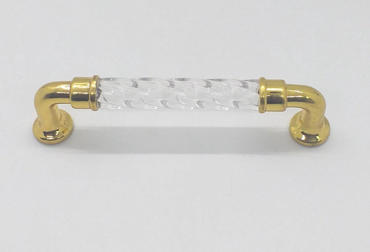 Draw Handle 8620 Acrylic Glass & Gold MB135 / Rounded