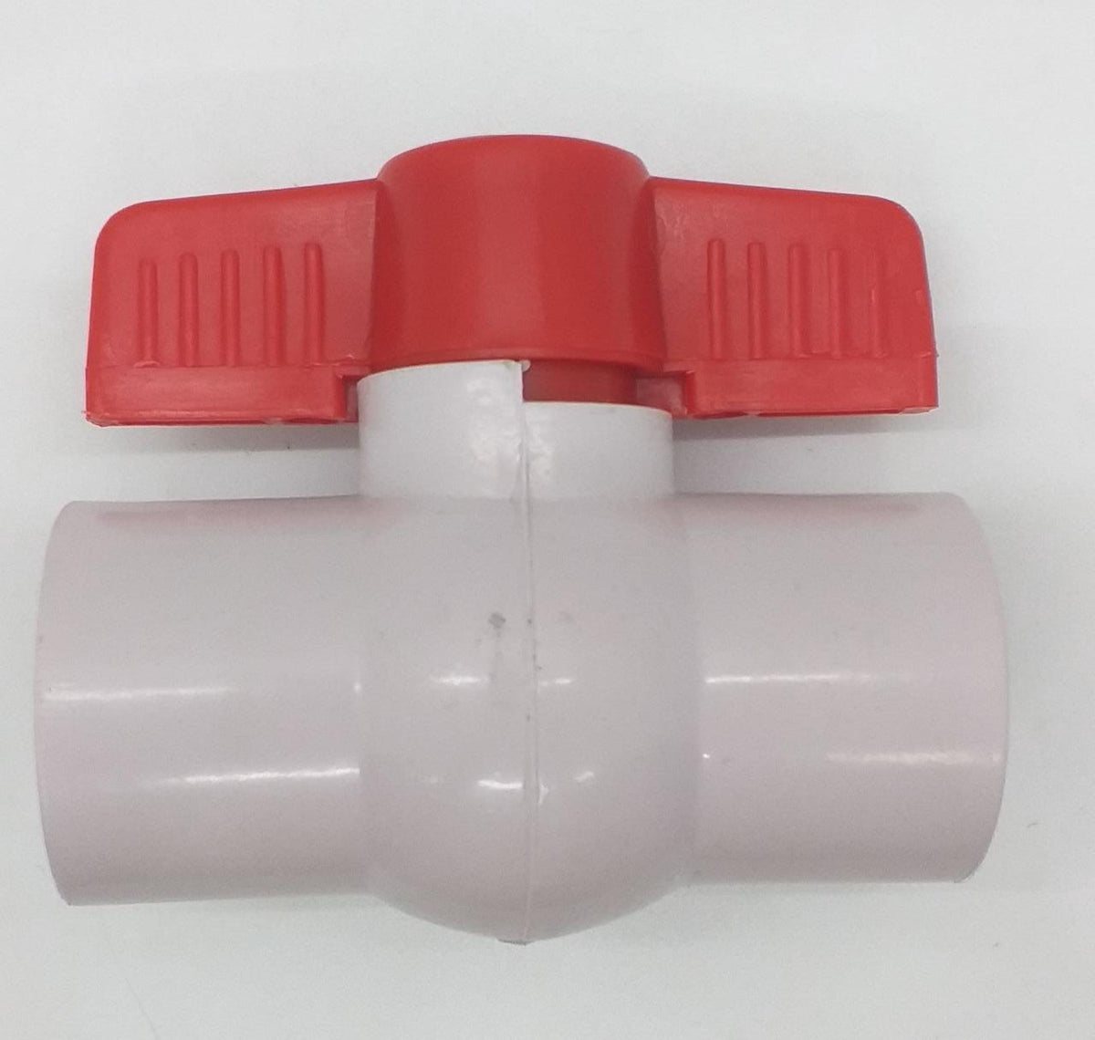 Ball Valve 1" PVC White RED/BLUE Top