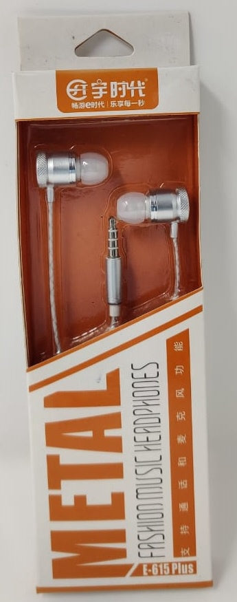 Earphones with Mic E-615 Plus Metal Fashion Music