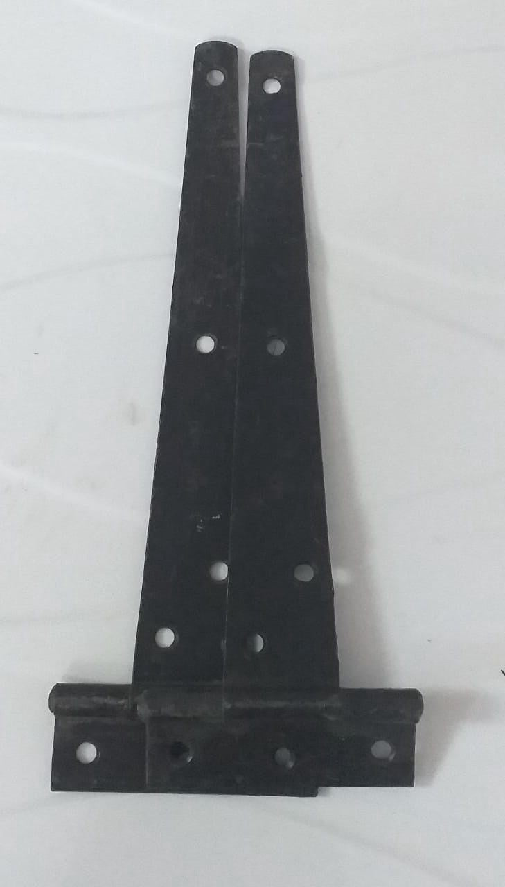 Tee Hinges 8" Black Narrow Lion Painted Pair