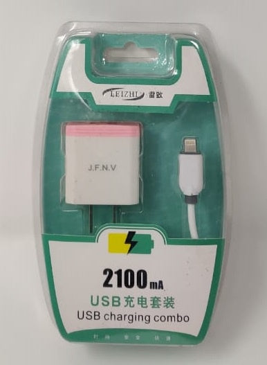 GENERIC USB Adaptor with Cable Lighting 2100MA Leizhi Combo