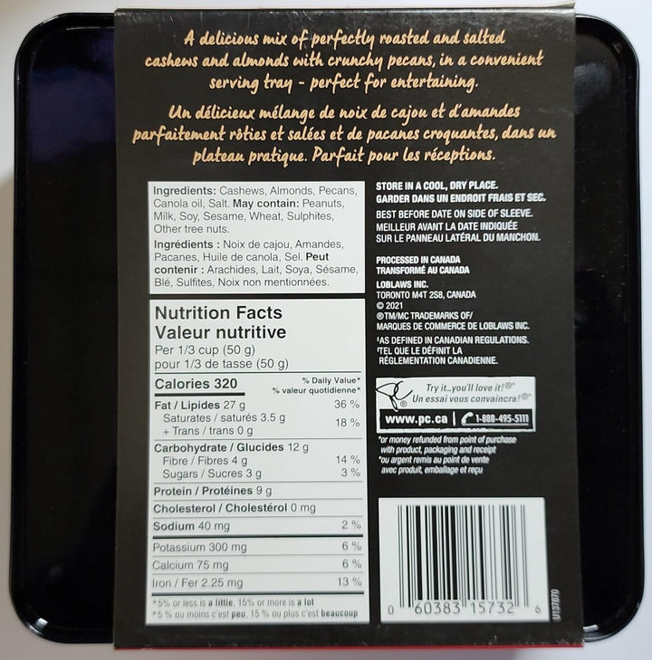 PRESIDENT CHOICE Pc Deluxe Mixed Nuts 285G