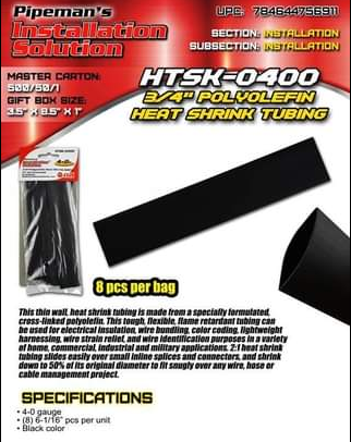 PIPEMAN'S Heat Shrink Tubing HTSK-0400 4-0G