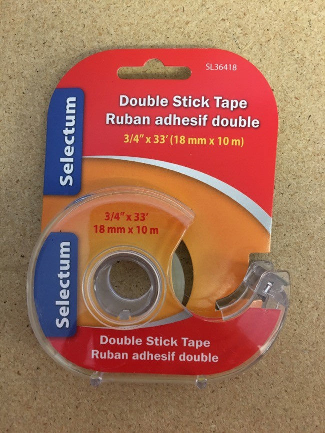 SELECTUM Tape Double Stick SL36418 3/4" X 33' with Cutter